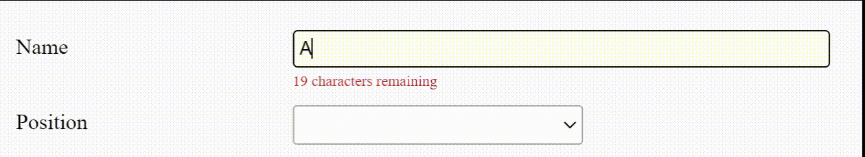 Counting characters as they're entered in a form